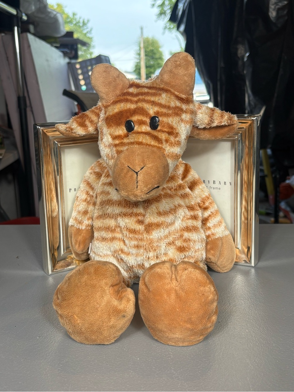 Tan Cream Striped Giraffe Plush Stuffed Animal Soft Lovey 17”